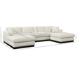 Meridian Furniture Johanna Cream Linen Textured Fabric 3pc. Sectional