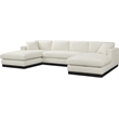 Meridian Furniture Johanna Cream Linen Textured Fabric 3pc. Sectional