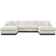 Meridian Furniture Johanna Cream Linen Textured Fabric 3pc. Sectional