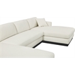 Meridian Furniture Johanna Cream Linen Textured Fabric 3pc. Sectional