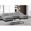 Meridian Furniture Johanna Grey Linen Textured Fabric 3pc. Sectional