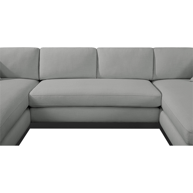 Meridian Furniture Johanna Grey Linen Textured Fabric 3pc. Sectional