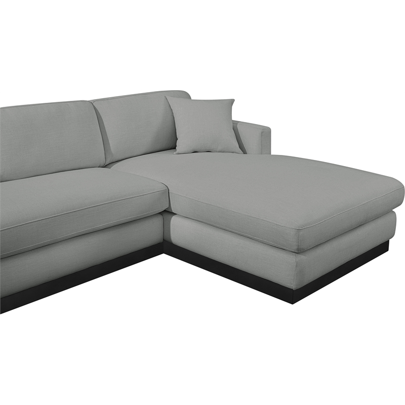 Meridian Furniture Johanna Grey Linen Textured Fabric 3pc. Sectional
