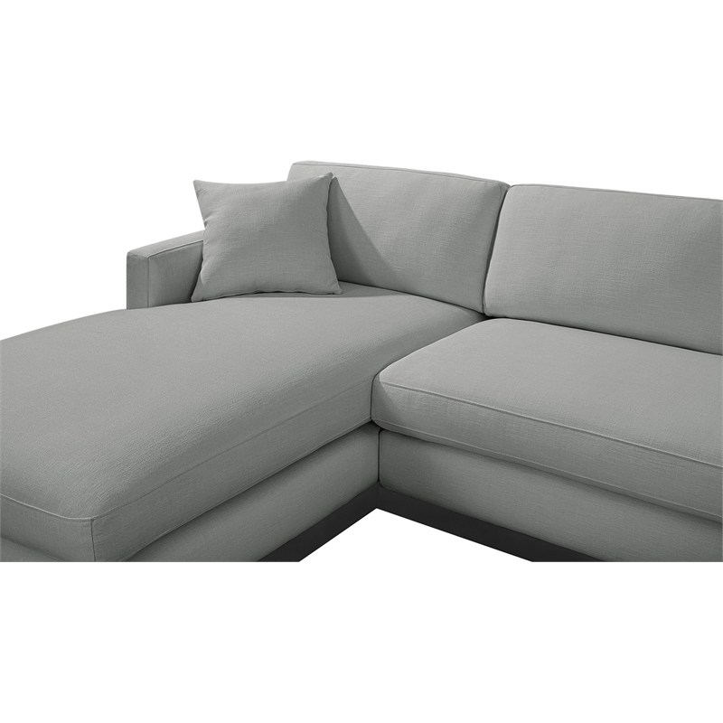 Meridian Furniture Johanna Grey Linen Textured Fabric 3pc. Sectional