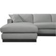 Meridian Furniture Johanna Grey Linen Textured Fabric 3pc. Sectional