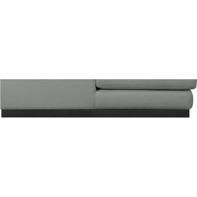 Meridian Furniture Johanna Grey Linen Textured Fabric 3pc. Sectional