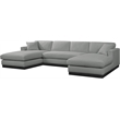 Meridian Furniture Johanna Grey Linen Textured Fabric 3pc. Sectional