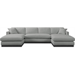 Meridian Furniture Johanna Grey Linen Textured Fabric 3pc. Sectional