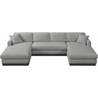 Meridian Furniture Johanna Grey Linen Textured Fabric 3pc. Sectional