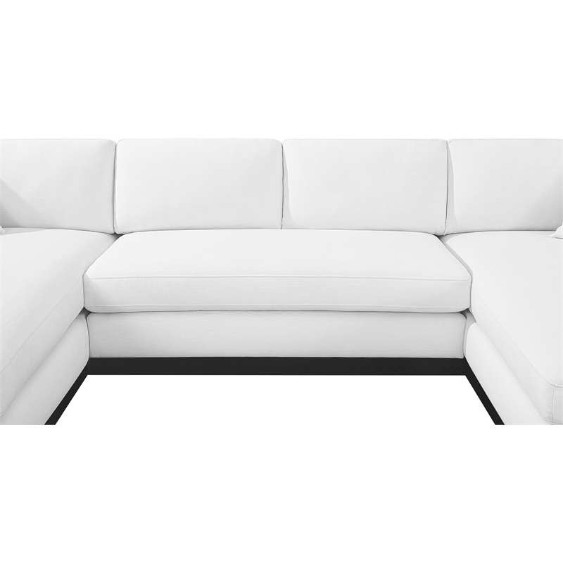 Meridian Furniture Johanna White Linen Textured Fabric 3pc. Sectional