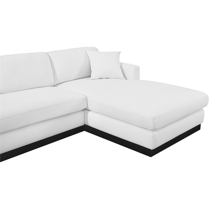 Meridian Furniture Johanna White Linen Textured Fabric 3pc. Sectional