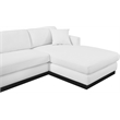 Meridian Furniture Johanna White Linen Textured Fabric 3pc. Sectional