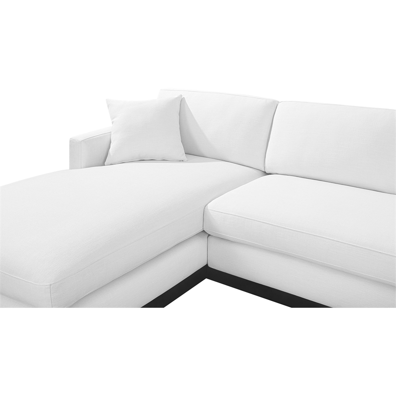 Meridian Furniture Johanna White Linen Textured Fabric 3pc. Sectional