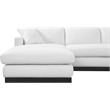 Meridian Furniture Johanna White Linen Textured Fabric 3pc. Sectional