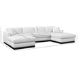 Meridian Furniture Johanna White Linen Textured Fabric 3pc. Sectional