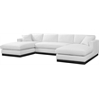 Meridian Furniture Johanna White Linen Textured Fabric 3pc. Sectional