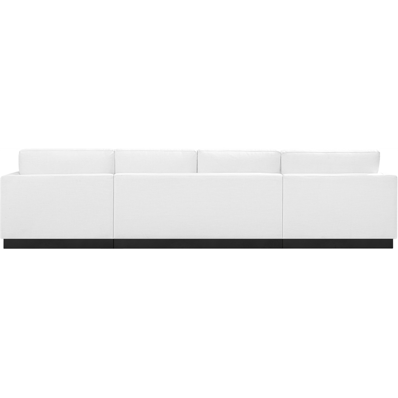 Meridian Furniture Johanna White Linen Textured Fabric 3pc. Sectional