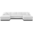 Meridian Furniture Johanna White Linen Textured Fabric 3pc. Sectional