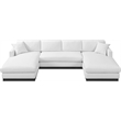 Meridian Furniture Johanna White Linen Textured Fabric 3pc. Sectional
