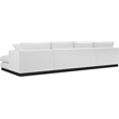 Meridian Furniture Johanna White Linen Textured Fabric 3pc. Sectional
