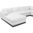 Meridian Furniture Johanna White Linen Textured Fabric 3pc. Sectional