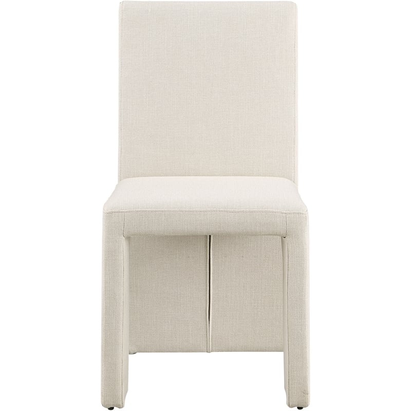 Meridian Furniture Benson Beige Linen Textured Fabric Dining Chair (Set of 2)