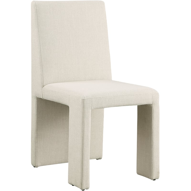 Meridian Furniture Benson Beige Linen Textured Fabric Dining Chair (Set of 2)