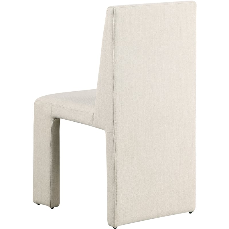 Meridian Furniture Benson Beige Linen Textured Fabric Dining Chair (Set of 2)