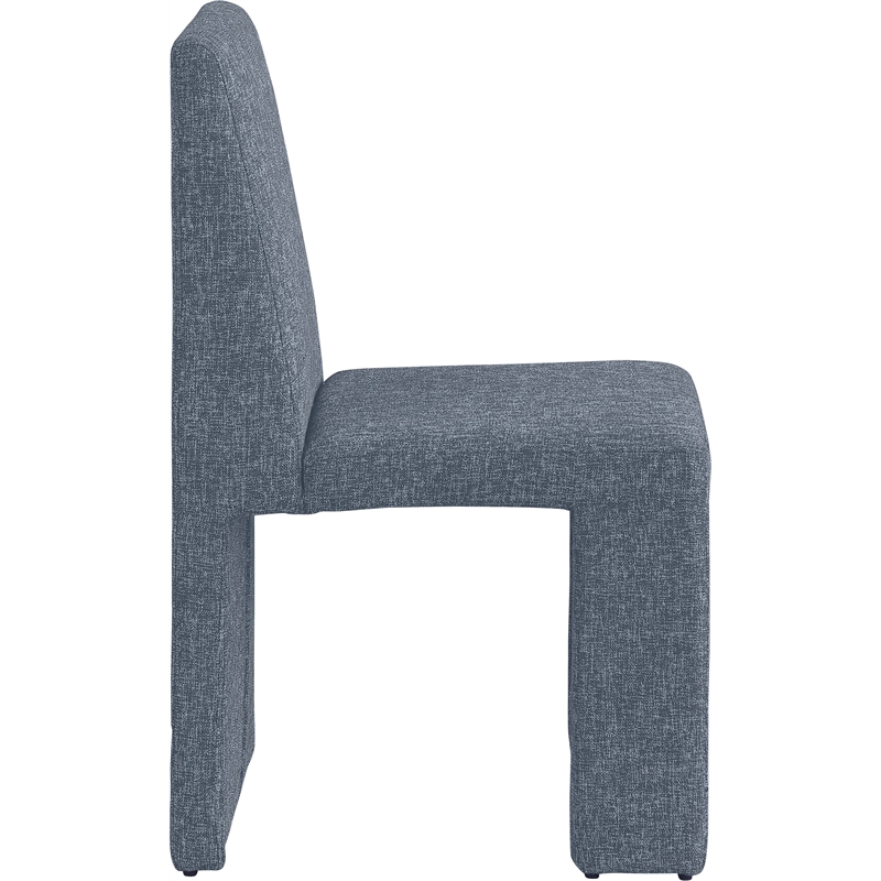 Meridian Furniture Benson Blue Linen Textured Fabric Dining Chair (Set of 2)