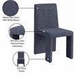 Meridian Furniture Benson Blue Linen Textured Fabric Dining Chair (Set of 2)