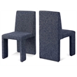 Meridian Furniture Benson Blue Linen Textured Fabric Dining Chair (Set of 2)