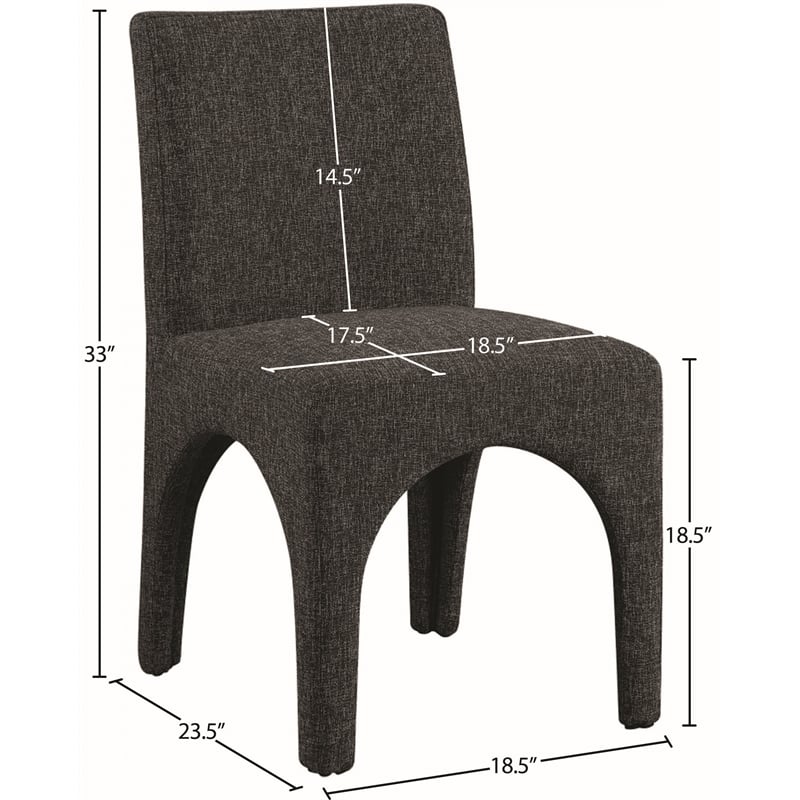 Meridian Furniture Gramercy Black Linen Textured Fabric Dining Chair (Set of 2)