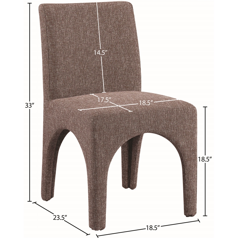 Meridian Furniture Gramercy Brown Linen Textured Fabric Dining Chair (Set of 2)