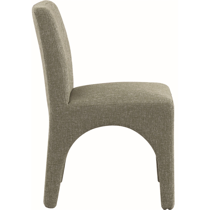 Meridian Furniture Gramercy Green Linen Textured Fabric Dining Chair (Set of 2)