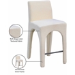 Meridian Furniture Gramercy Beige Linen Textured Fabric Stool
