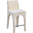 Meridian Furniture Gramercy Beige Linen Textured Fabric Stool