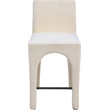 Meridian Furniture Gramercy Beige Linen Textured Fabric Stool