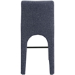 Meridian Furniture Gramercy Blue Linen Textured Fabric Stool