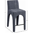 Meridian Furniture Gramercy Blue Linen Textured Fabric Stool