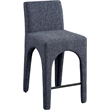 Meridian Furniture Gramercy Blue Linen Textured Fabric Stool