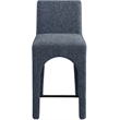 Meridian Furniture Gramercy Blue Linen Textured Fabric Stool