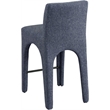 Meridian Furniture Gramercy Blue Linen Textured Fabric Stool