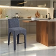 Meridian Furniture Gramercy Blue Linen Textured Fabric Stool