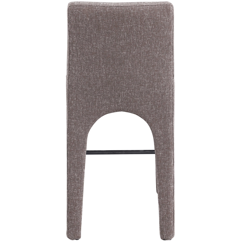 Meridian Furniture Gramercy Brown Linen Textured Fabric Stool