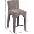 Meridian Furniture Gramercy Brown Linen Textured Fabric Stool