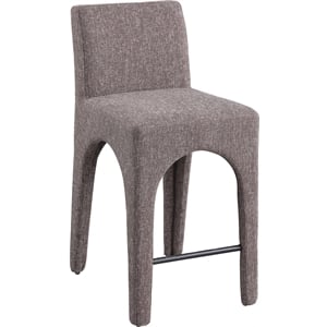 Meridian Furniture Gramercy Brown Linen Textured Fabric Stool