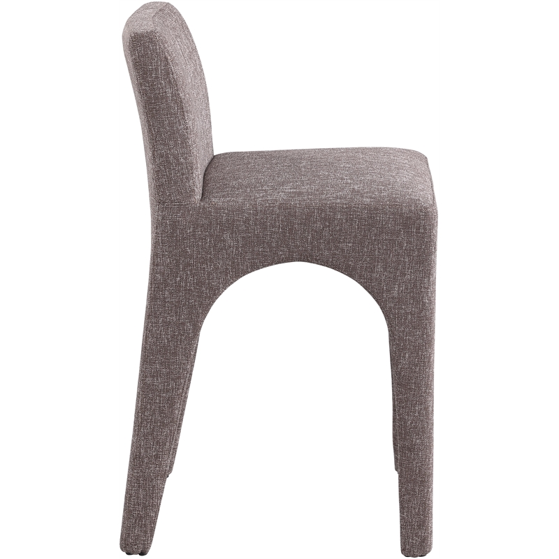 Meridian Furniture Gramercy Brown Linen Textured Fabric Stool