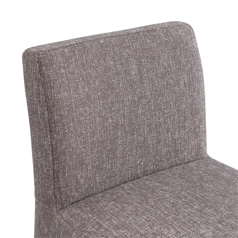 Meridian Furniture Gramercy Brown Linen Textured Fabric Stool