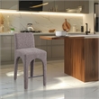 Meridian Furniture Gramercy Brown Linen Textured Fabric Stool