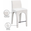 Meridian Furniture Gramercy Cream Linen Textured Fabric Stool